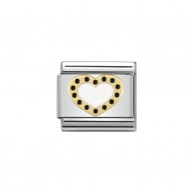 Composable Classic Link "White Heart Dots" Gold 030283-03