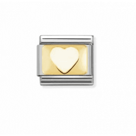 Composable Classic Link "White Heart" Gold 030206-35