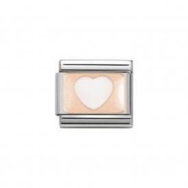 Composable Classic Link "White Heart" Rose Gold 430201-13