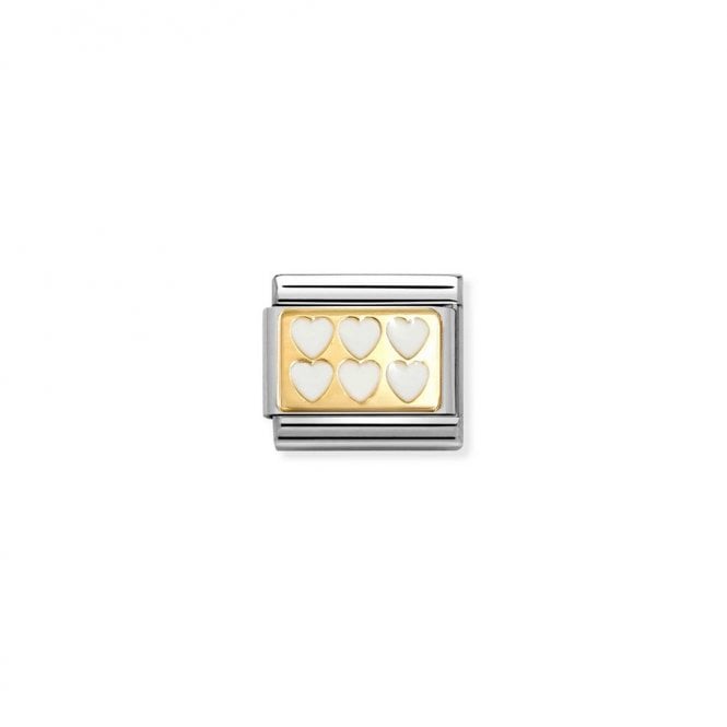 Nomination Composable Classic Link White Hearts 030284/69