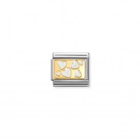 Composable Classic Link White Hearts Plaque 030284/70