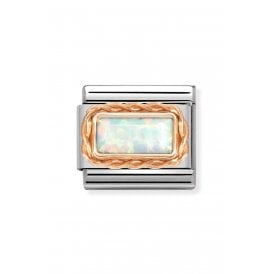 Composable Classic Link "White Opal" Baguette Gold 430512/07