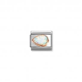 Composable Classic Link White Opal Drop Left 430513/07
