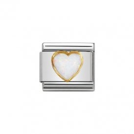 Composable Classic Link White Opal Heart Gold 030501/07