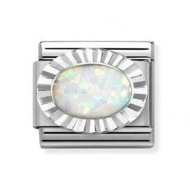 Composable Classic Link "White Opal" Silver 330507-07 