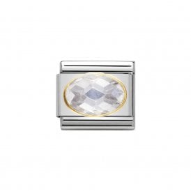 Composable Classic Link "White Oval" Gold 030601-010 