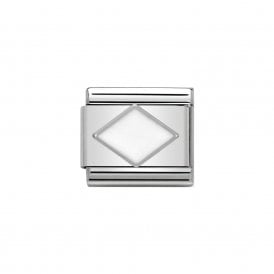 Composable Classic Link "White Rhombus" Silver 330202-09