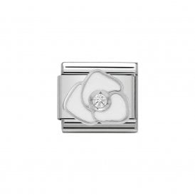 Composable Classic Link "White Rose" Silver & CZ 330305-06