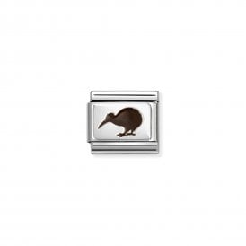 Composable Classic Silver Link Kiwi in Enamel 330206/47
