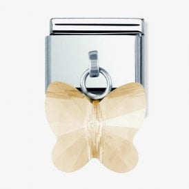 Composable Dangle Link "Champagne Butterfly" Silver 030604-21