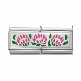 Composable Double Link "3 Protee Flowers" Silver 330721-07