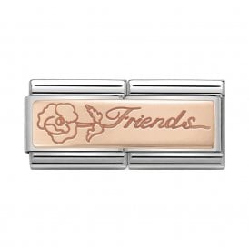 Composable Double Link "Friends With Flower" Rose Gold 430710-16