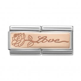 Composable Double Link "Love With Flower" Rose Gold 430710-14