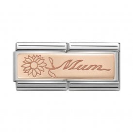 Composable Double Link "Mum With Flower" Rose Gold 430710-18