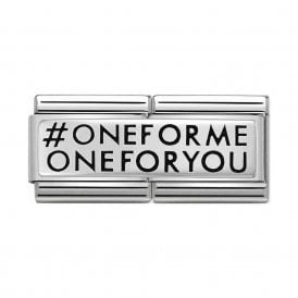 Composable Double Link "oneformeoneforyou" Silver 330710-25
