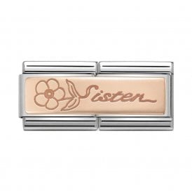 Composable Double Link "Sister & Flower" Rose Gold 430710-15