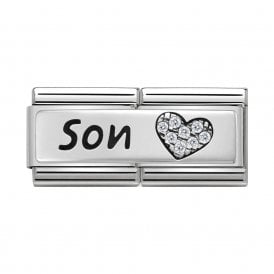 Composable Double Link "Son" Silver & CZ 330731-03