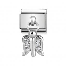 Composable Drop Link "Angel Wings" Silver CZ 331800-11