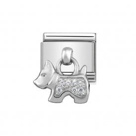 Composable Drop Link "Dog" Silver CZ 331800-09