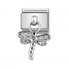 Composable Drop Link "Dragonfly" Silver CZ 33180-13