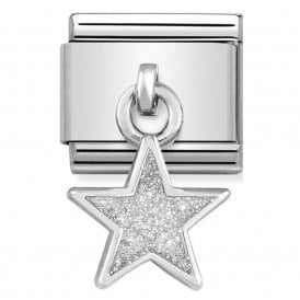 Composable Drop Link "Glitter Star" Silver 331805-02