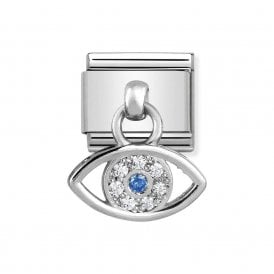 Composable Drop Link "Greek Eye" Silver CZ 331800-22
