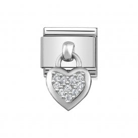 Composable Drop Link "Heart" Silver CZ 331800-01