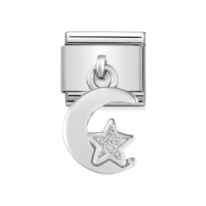 Nomination Composable Drop Link Moon & Star Silver 331805/05