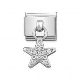 Composable Drop Link "Star" Silver CZ 331800-05