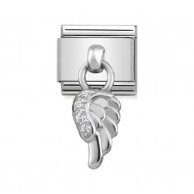 Composable Drop Link "Wing" Silver CZ 331800-06