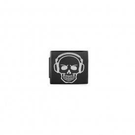 Composable GLAM Black PVD Link with Skull with Headphones 230110/08