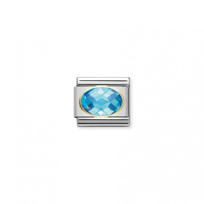 Nomination Composable Link Charm Light Blue with Faceted Stones 030601/006