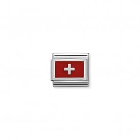 Composable Link Switzerland with Enamel Charm 330207/17