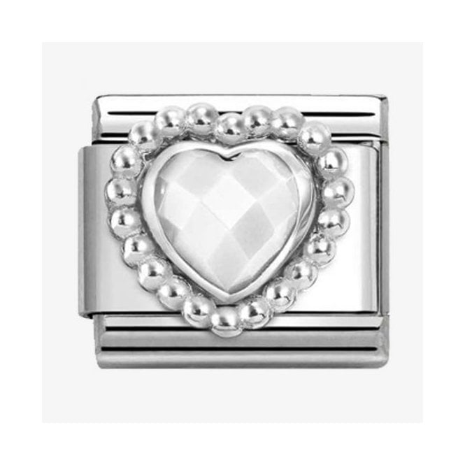 Nomination DOTS WHITE OPAL HEART 330605/016