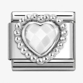 DOTS WHITE OPAL HEART 330605/016