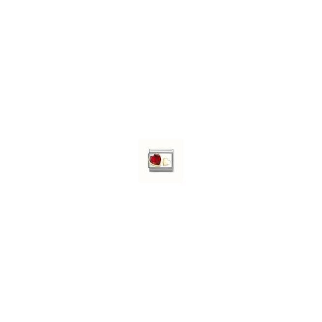 Nomination FACETED RED HEART & 18CT 030613/05