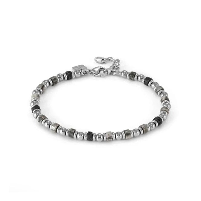 Nomination InstinctStyle Sea Grey Labradorite & Lava Stones Stainless Steel Bracelet 027931/094