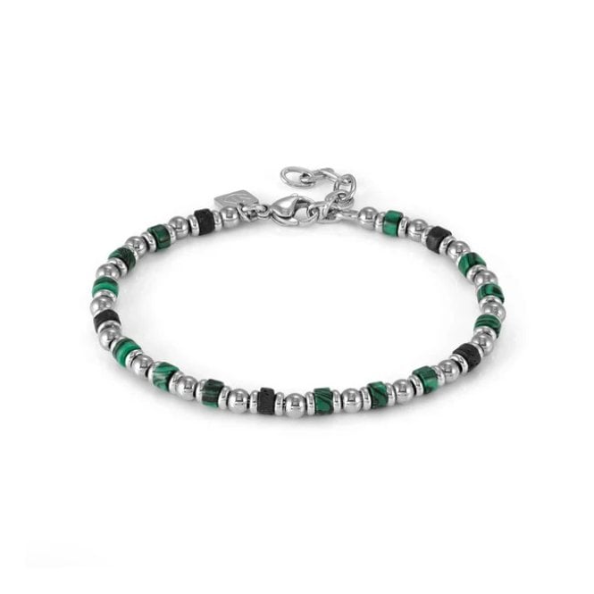 Nomination InstinctStyle Sea Malachite & Lava Stones Stainless Steel Bracelet 027931/092