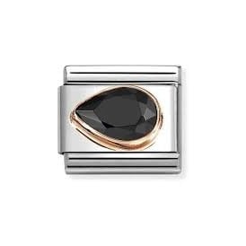 LEFT TEARDROP BLACK CZ 430605/011
