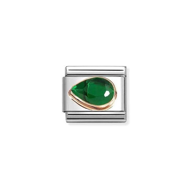 Nomination LEFT TEARDROP GREEN CZ 430605/004