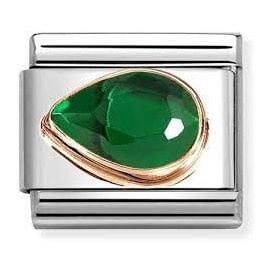 LEFT TEARDROP GREEN CZ 430605/004