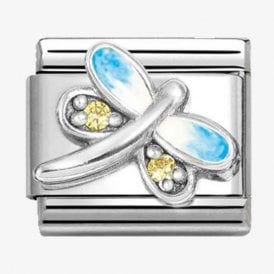 LIGHT BLUE DRAGONFLY & YELLOW CZ 330321/10