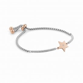 Milleluci Stainless Steel & Rose Gold Star Bracelet 028004/023 