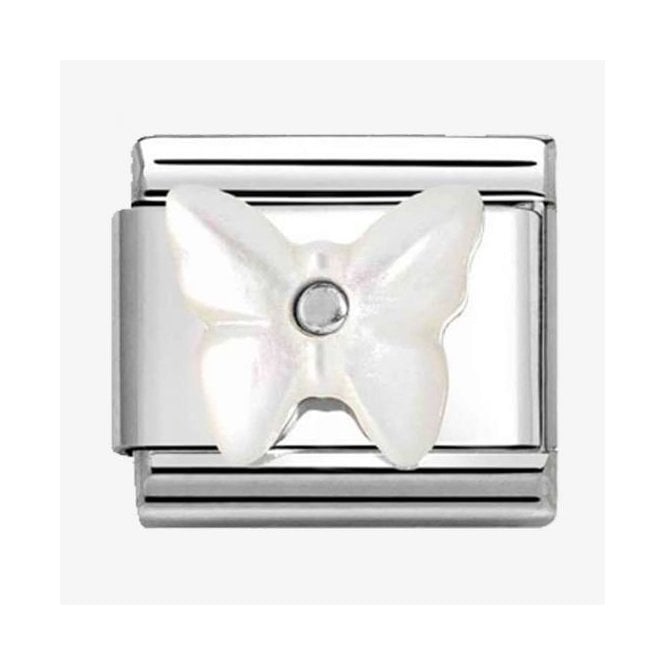 Nomination MOTHER OF PEARL WHITE BUTTERFLY 330509/13