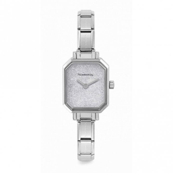 Nomination Paris Classic Stainless Steel & Rectangular Silver Glitter Dial Watch 076030/023