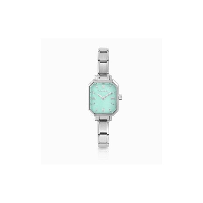 Nomination Paris Classic Stainless Steel & Rectangular Turquoise Dial Watch 073037-032
