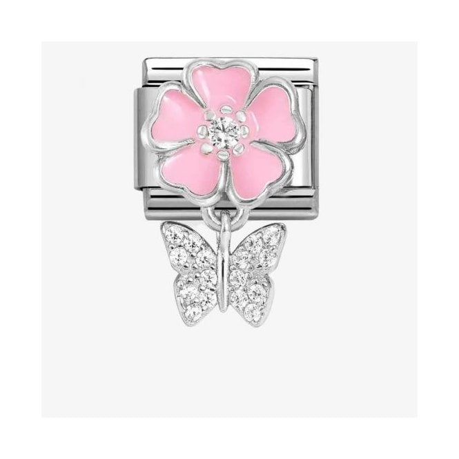Nomination PINK FLOWER & BUTTERFLY 331814/02