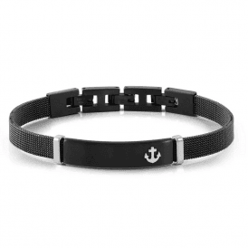 Sealover Stainless Steel Black PVD Anchor Mesh Bracelet 135004/002
