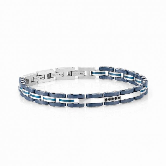 Nomination Strong Stainless Steel & Blue Ceramic Bracelet 028302/007
