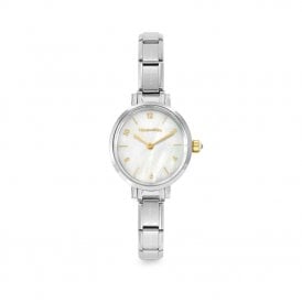 Time Oval Watch White Mother of Pearl 076040/008